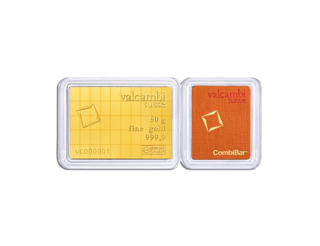 50 x 1 gram .9999 Valcambi CombiBar™ Gold (In Assay)