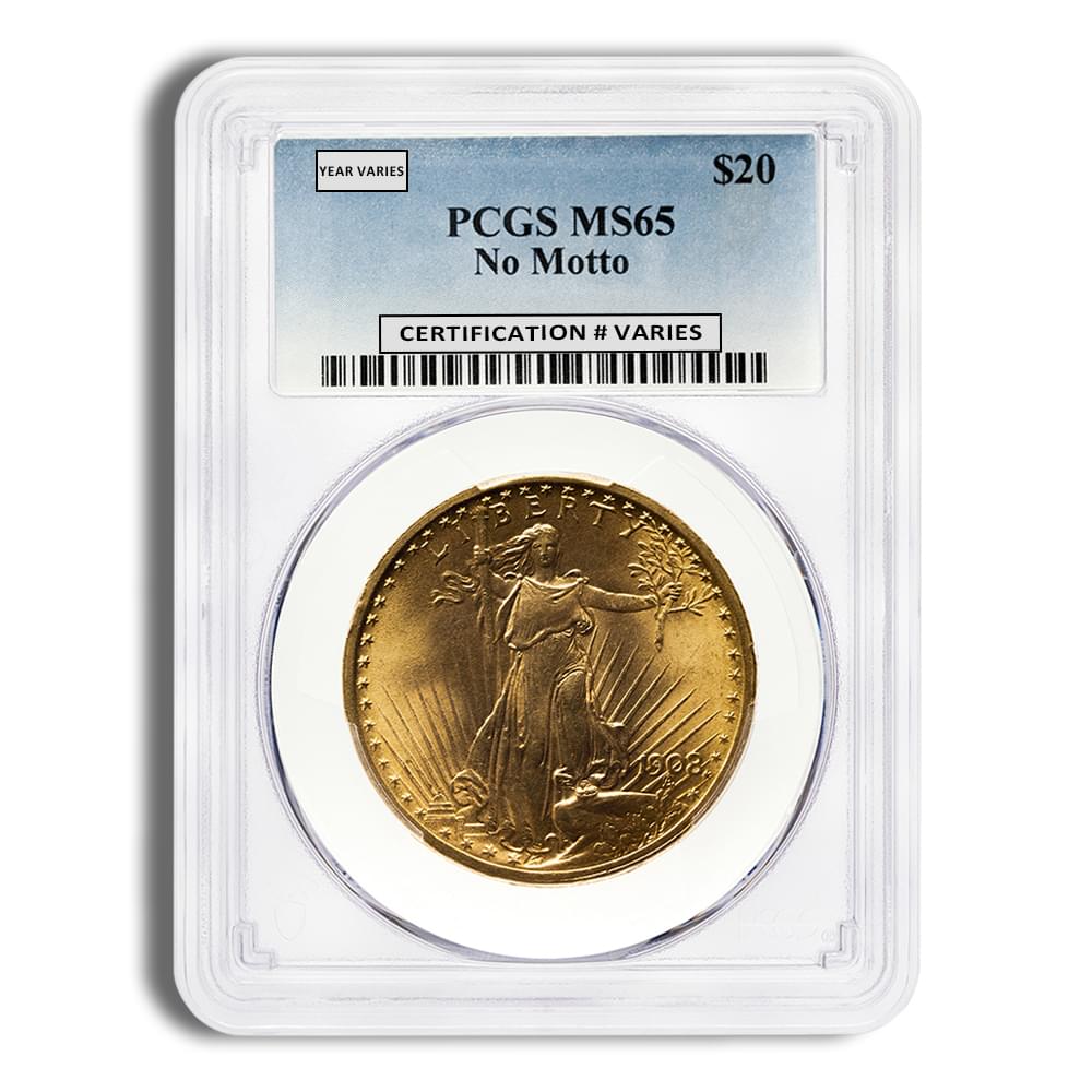 $20 Gold Saint-Gaudens Double Eagle - PCGS MS65