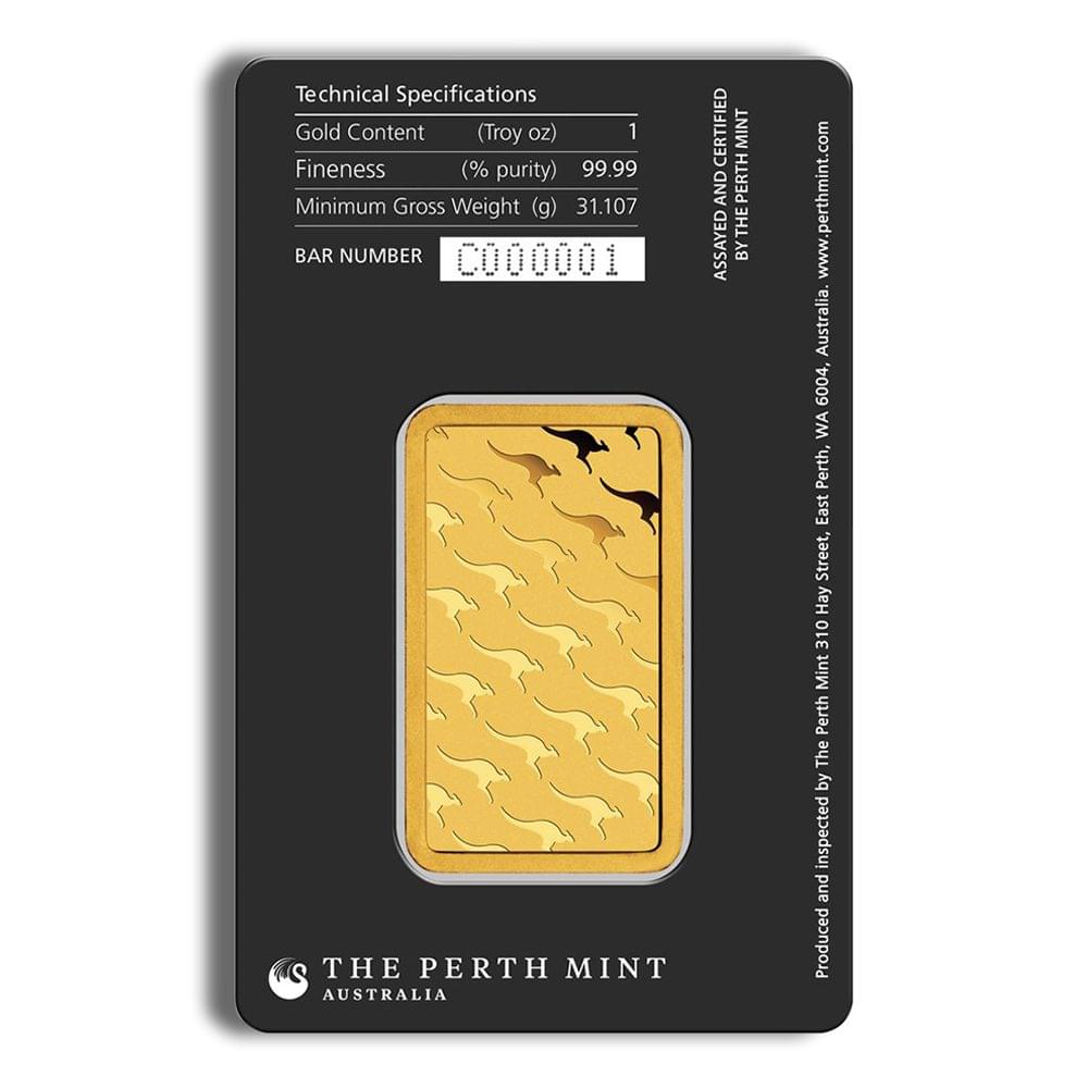 1 oz Gold Bar - Perth Mint (Black Card) - Image 2